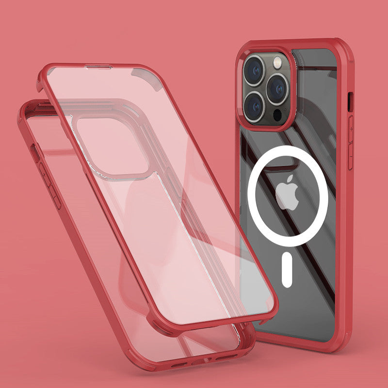 Apple Silicone Case iPhone 14 Pro Max Double Sided Tempered Glass Cover 14 Plus 360 Full-Body Screen Camera Protector