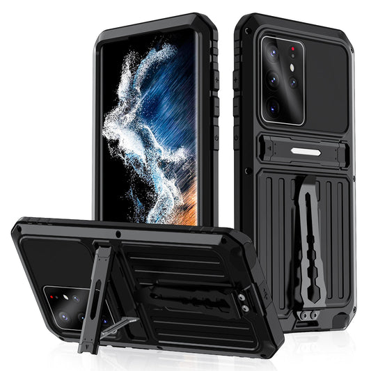 Milit?ry Case Samsung S21 Ultra Metal Armor Cover Shockproof Galaxy S21 FE Back Clip Invisible Bracket