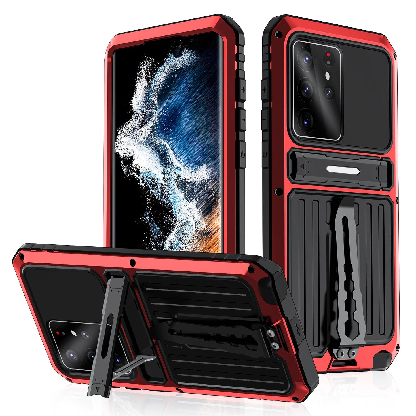 Milit?ry Case Samsung S21 Ultra Metal Armor Cover Shockproof Galaxy S21 FE Back Clip Invisible Bracket