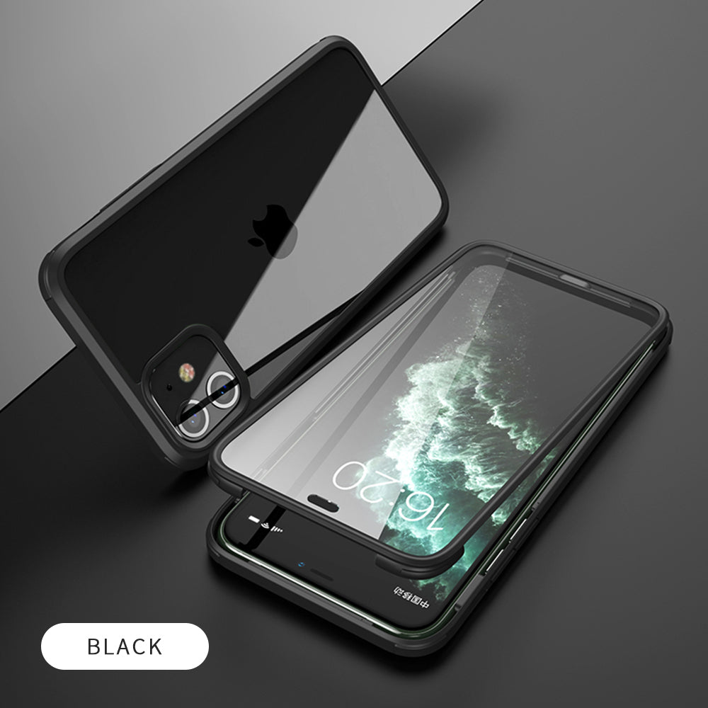 Apple iPhone 11 Pro Max Silikon H¨¹lle Doppelseitige Geh?rtete Glas abdeckung 360 Ganzk?rper Displayschutzfolie