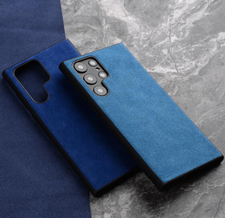 Luxury Alcantara Samsung S22 Case Business Artificial Galaxy S22 Ultra Plus Leather Phone Cover