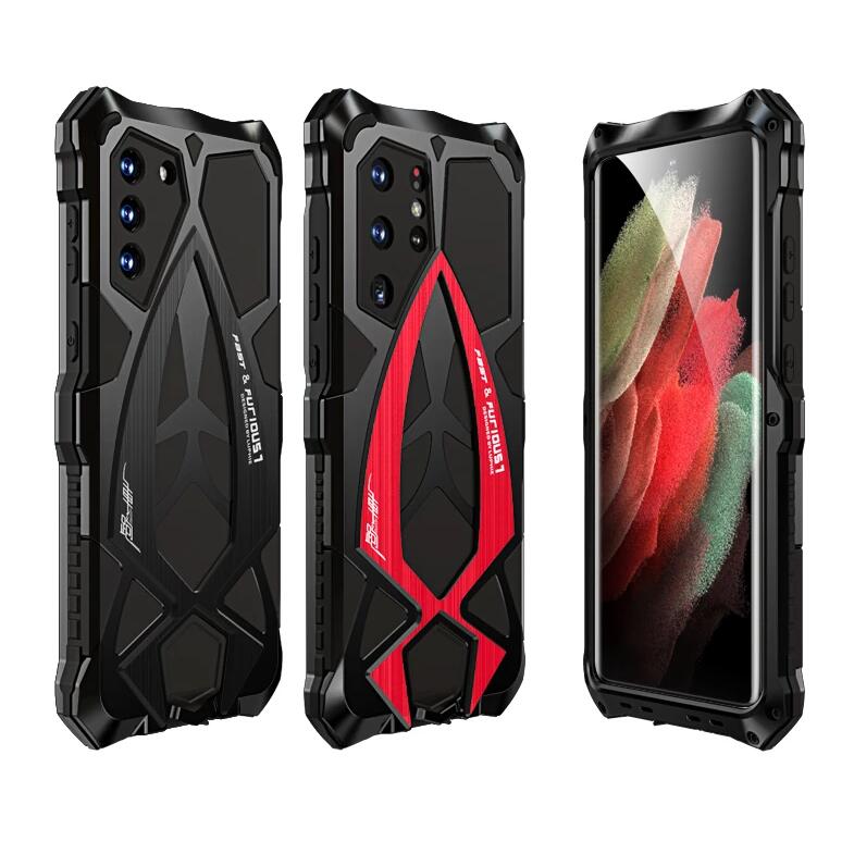 Cool Case Samsung S21 Ultra Race Car Fashion Heavy Duty Metal Armor Tough Cover For Galaxy S21 Plus S21 FE A72 A52 A52S Phone