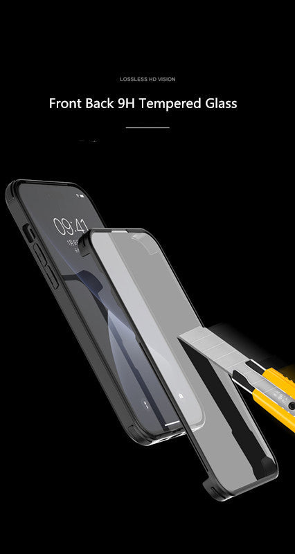 Apple Silicone Case iPhone 14 Pro Max Double Sided Tempered Glass Cover 14 Plus 360 Full-Body Screen Camera Protector