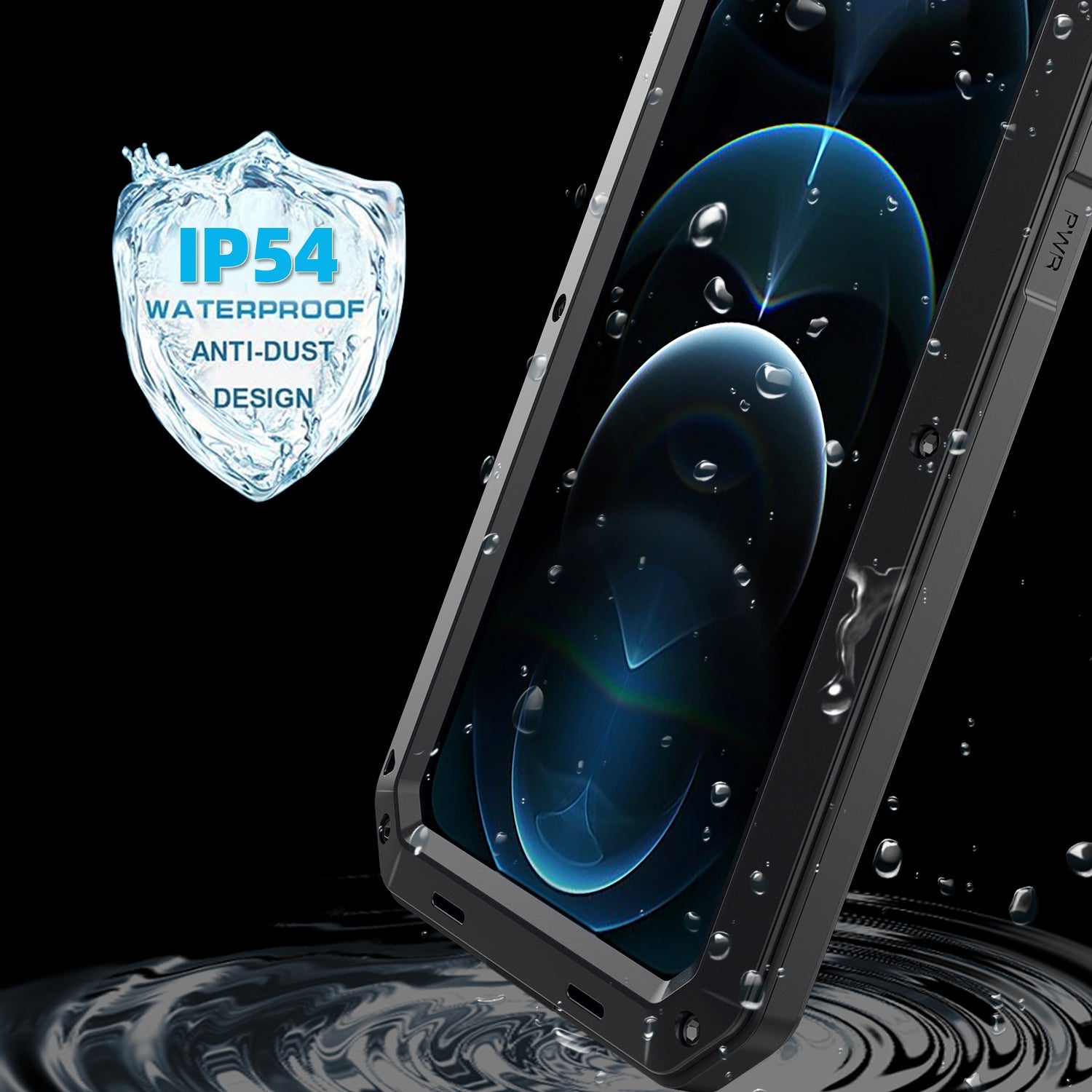 Luxury Doom Armor Case iphone 12 Pro Max Shockproof Dustproof Metal Aluminum Gorilla Glass 360 Full Body Cover Screws