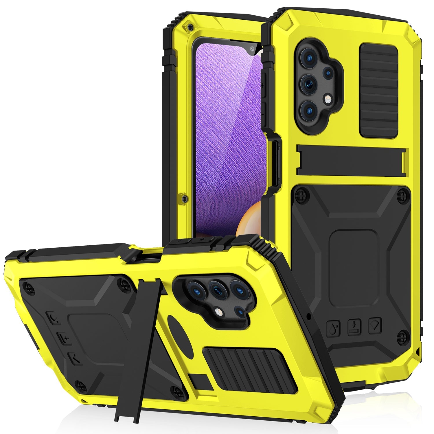 Luxus Samsung Galaxy A32 Milit?r Handyh¨¹lle 4G 5G Robuste R¨¹stung Sto?fester 360-Grad Kameraschutz Heavy Duty Case