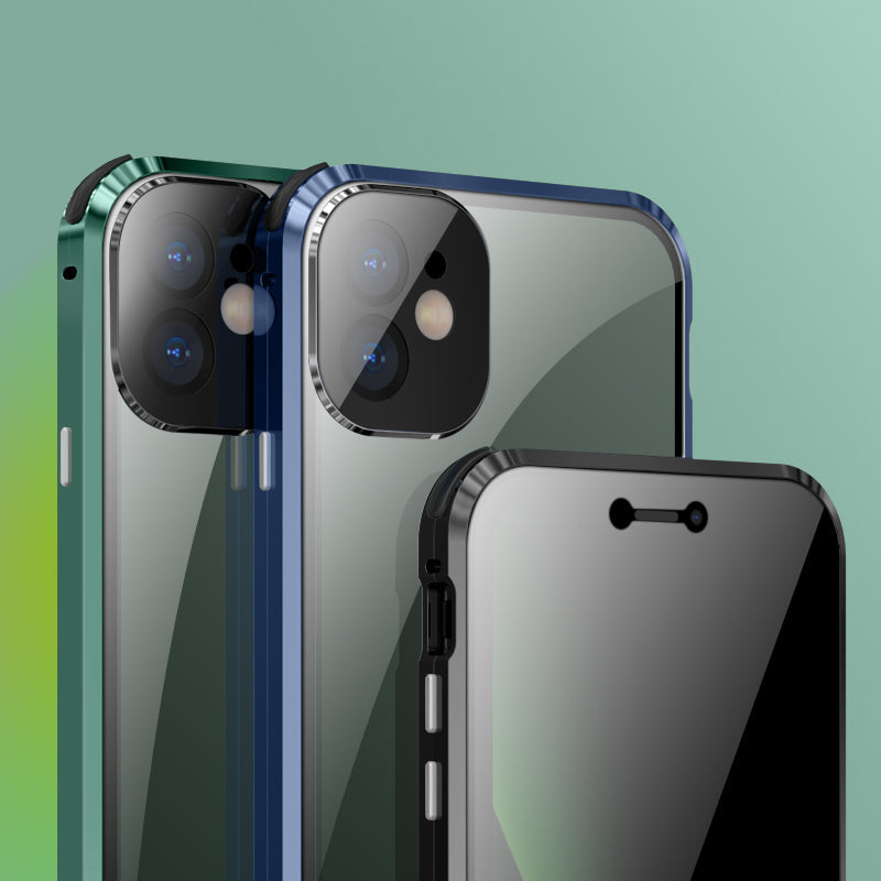 Anti-Peep Schutzh¨¹lle iPhone 12 Pro Max Magnetische Adsorption Apple 11 Pro Case Doppelseitig Temperglas