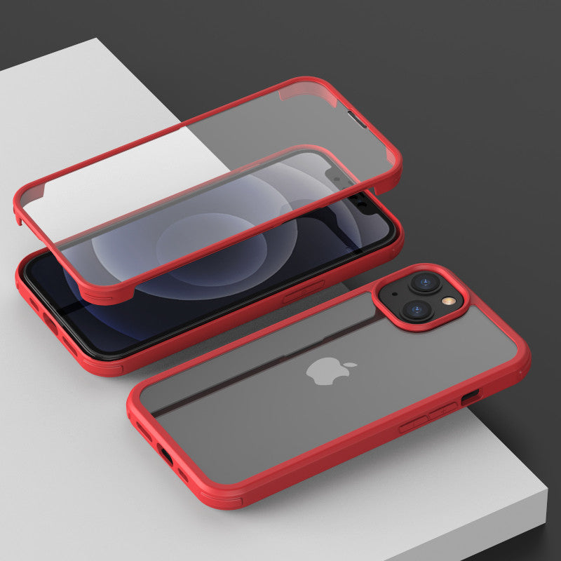 iPhone 13 Pro Max Silikon H¨¹lle Doppelseitige geh?rtete Glas Apple 13 Mini 360 Ganzk?rper Display Schutzh¨¹lle
