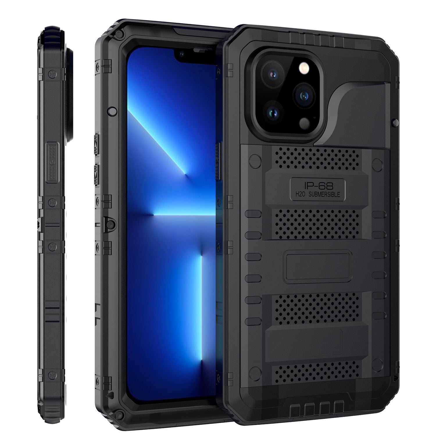 Luxury Outdoor iPhone 13 Pro Max Gorilla Case IP68 Waterproof Safeguard Heavy Duty Metal Armor Cover
