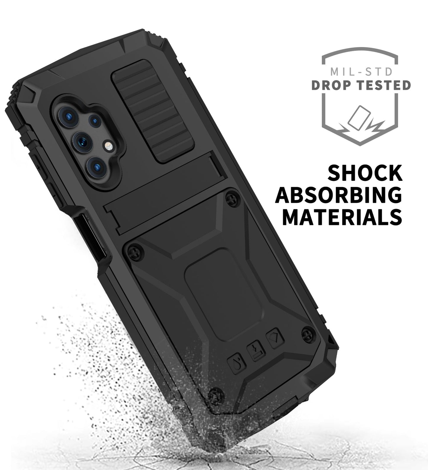 Luxus Samsung Galaxy A32 Milit?r Handyh¨¹lle 4G 5G Robuste R¨¹stung Sto?fester 360-Grad Kameraschutz Heavy Duty Case