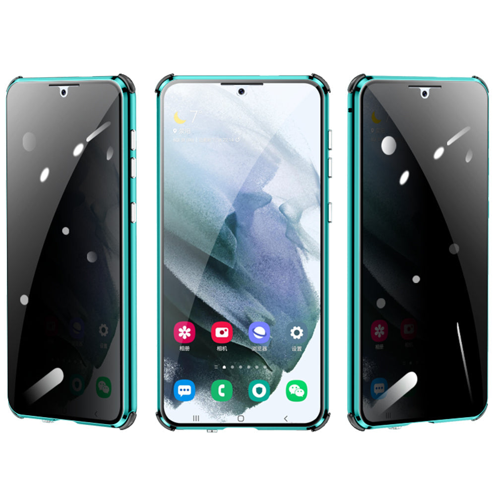 Anti-Spy Case Samsung  S21 Plus Ultra Magnetic Adsorption Privacy Protect Cover Two Sided Temper Glass