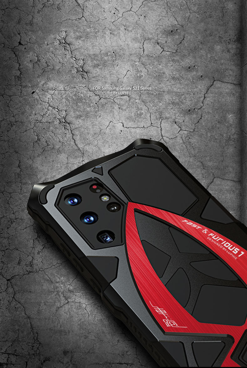Cool Case Samsung S21 Ultra Race Car Fashion Heavy Duty Metal Armor Tough Cover For Galaxy S21 Plus S21 FE A72 A52 A52S Phone